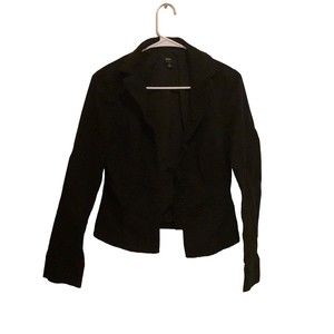 Mossimo Blazer Women Size Medium Black  Coat Jacket Stretch 7 Front Buttons